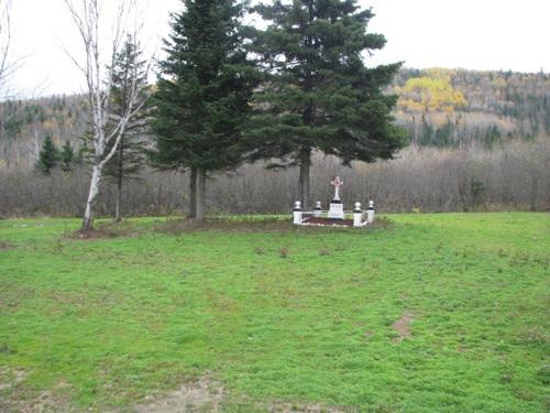 Angled view of the cross, the enclosure and the grounds; Madawaska Planning Commission