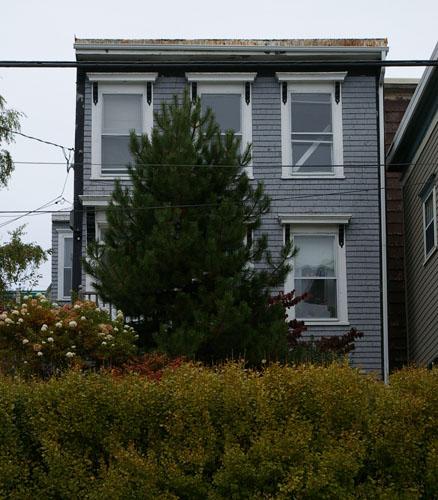 Front façade facing Duke street, its location is high and set back from the street; City of Saint John