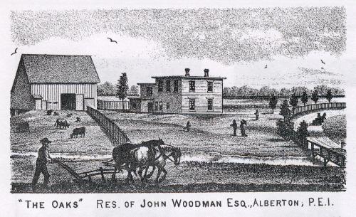 Engraving of Residence of John Woodman; Meacham's Illustrated Historical Atlas of PEI, 1880