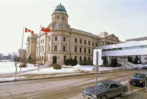 General view of the Winnipeg Law Courts.; Parks Canada/Parcs Canada, 1995.