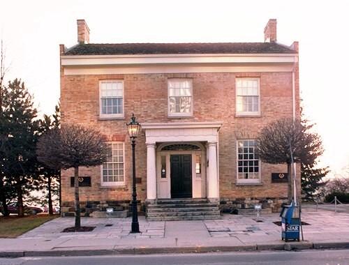 General view of the Ridout Street Complex, showing the Bank of Upper Canada.; Parks Canada Agency / Agence Parcs Canada.