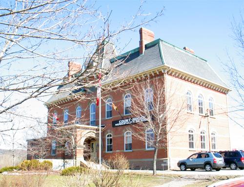 Photo of the front and south elevations from Centennial Street; Heritage Branch, New Brunswick Department of Wellness, Culture and Sport