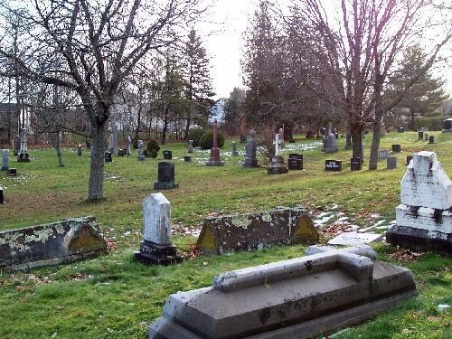 Image showing variety of tombstone styles; City of Fredericton