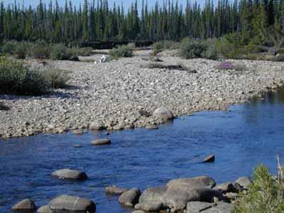 General view of Sahoyúé-§ehdacho National Historic Site of Canada, showing the location on the shoreline of Great Bear Lake.; Parks Canada Agency/Agence Parcs Canada.