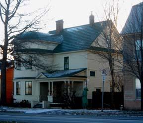 Side angle view of dwelling showing the north façade; City of Fredericton