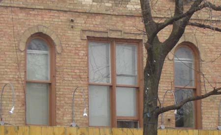 Featured are the original window openings, 2007.; Kayla Jonas, 2007.