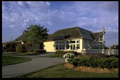 South facade, former Master Mechanic's Building, with east addition, now Southshore Community Centre, Barrie, 2004; City of Barrie, 2004