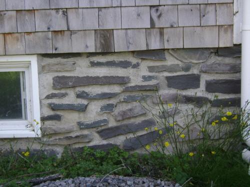 This photograph shows the rock foundation, 2007; Town of St. Andrews