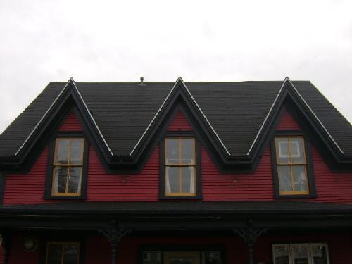 This photograph illustrates the three gables, the principle characteristic of the Maritime Gothic Revival style, 2008; Town of St. Andrews