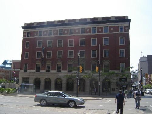 Of note are the classical proportions and symmetrical design of the building.; Kendra Green, 2007.