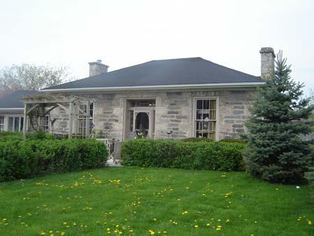Featured are the two limestone chimneys.; Kayla Jonas, 2007.