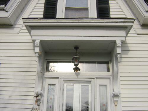 This photograph shows the ornate entablature of the building, 2008; Town of St. Andrews
