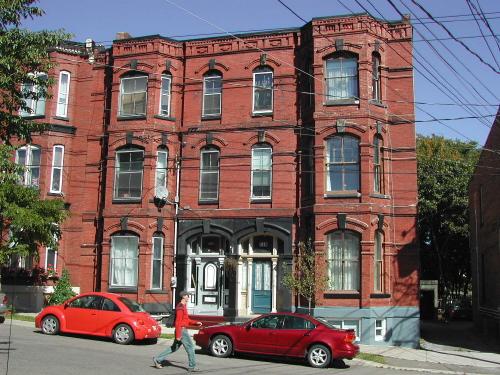 This photograph shows the contextual view of the complex, 2007; City of Saint John