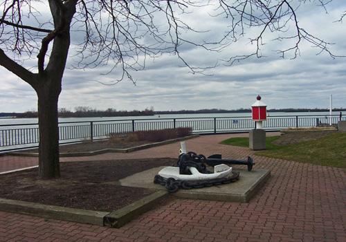 General view of Amherstburg Navy Yard Park, showing its proximity to lakes Erie and Huron, 2009.; Parks Canada Agency | Agence Parcs Canada, 2009.