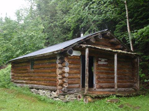 Front and side elevations of the Henry Braithwaite Cabin, relocated to the Central New Brunswick Woodmen's Museum, 2009; Rural Community of Upper Miramichi