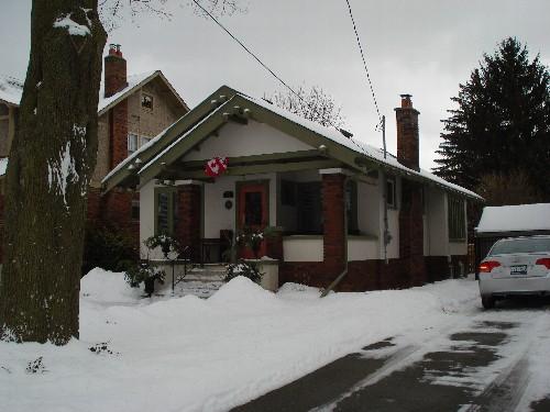 Of note is the stucco, brick and timber construction.; Kayla Jonas, 2008.