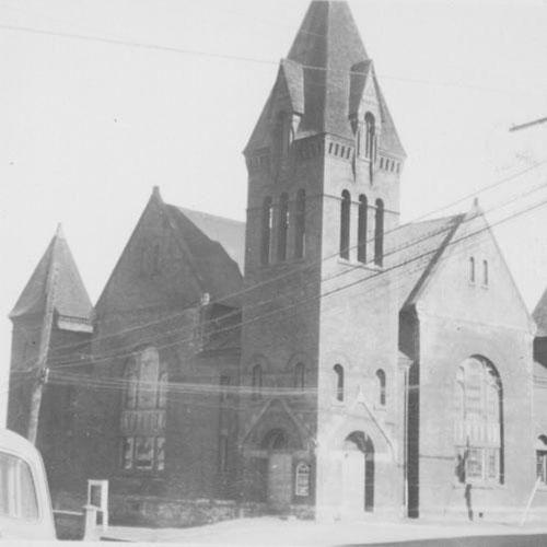 Exterior view of St. Andrew's Church, ca. 1945; Nanaimo Community Archives, St. Andrews United Church Collection, Photo No. 1999 005 A-P3