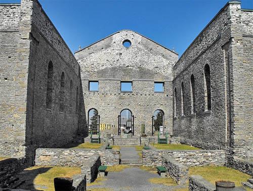 General view of the interior of the Ruin of St. Raphael's Roman Catholic Church showing the simple Palladian design with wide triangular pediment, a three-bay composition and round-headed window openings on all elevations, 2009.; Flickr, guidedbycthulhu, 2009.