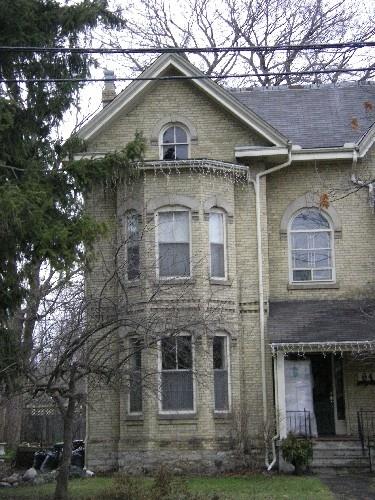 Featured is the two-storey bay window and gable.; Kayla Jonas, 2007.