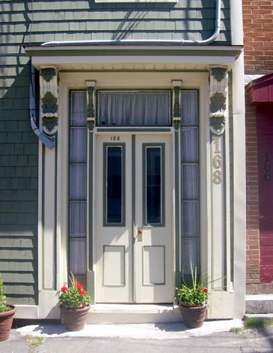 This image shows details of the building's entrance; City of Saint John, 2010