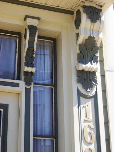 Image showing scrolled acanthus leaf carved wood brackets; City of Saint John, 2010