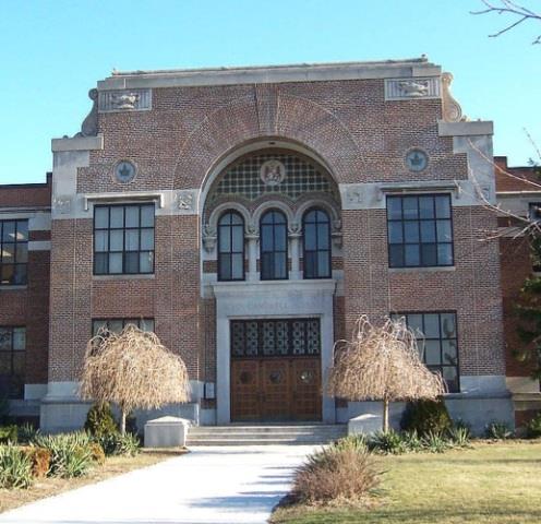 Featured is the exterior of John Campbell School, Windsor