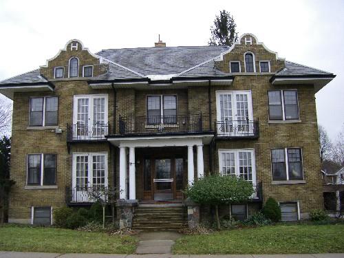Of note is the front entrance, protected by a simple porch.; Kayla Jonas, 2007.