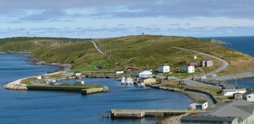 View of The Pool, site of Colony of Avalon Special Preservation Area, as seen from the Southern Shore Highway, Ferryland, NL. Photo taken 2009. ; HFNL/Andrea O'Brien 2009