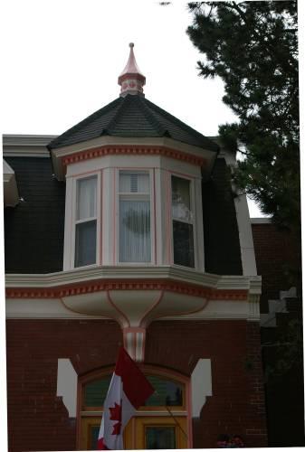 This image shows the oriel window above front door; City of Saint John