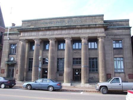 Front elevation, Amherst Dominion Public Building, Amherst, Nova Scotia, 2006.; Heritage Division, NS Dept. of Tourism, Culture and Heritage, 2006.