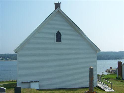 Rear elevation, Isaac's Harbour Baptist Church, Isaac's Harbour, NS; Heritage Division, NS Dept. of Tourism, Culture and Heritage, 2009