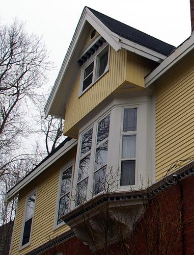 This image shows details of the overhanging dormer; City of Saint John, 2008