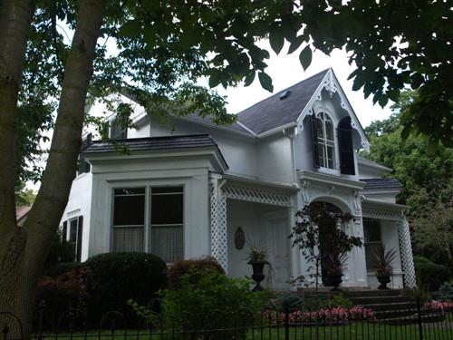 Of note is the wood detailing on the veranda.; Kayla Jonas, 2008.
