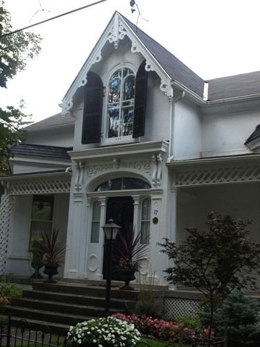 Of note is the large centre gable with decorative trim.; Kayla Jonas, 2008.