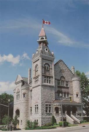 Of note are the five storey tower, turret and multi arched portico.; Gord Strathdee, 2007.