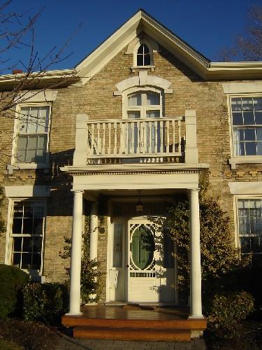 Of note are the pedimented portico, balcony and centre gable.; Kayla Jonas, 2008.