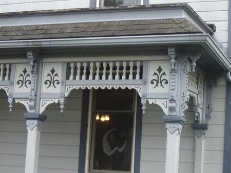 Featured is the decorative bargeboard on the veranda.; Kayla Jonas, 2007.