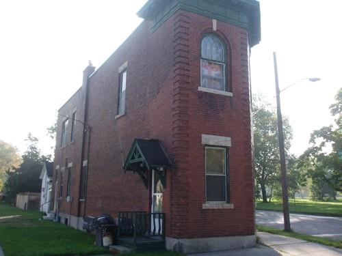 Of note is the unique triangular shape of the building.; Paul Dubniak, 2008.