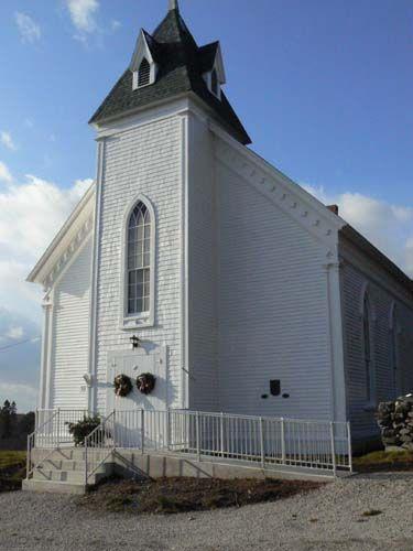 Façade/East gable end, Argyle Historic Church and Cemetery, Tusket, NS; Heritage Division, NS Dept. of Tourism, Culture and Heritage, 2009