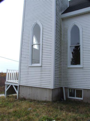 Front tower detail, Heritage Goldenville Society, Goldenville, N.S.; Heritage Division, NS Dept. of Tourism, Culture and Heritage, 2009
