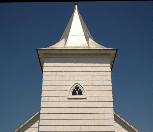 Bell Tower with Spire, Tracadie United Baptist Church, Monastery, Nova Scotia, 2009.; Heritage Division, N.S. Dept. of Tourism, Culture and Heritage, 2009.