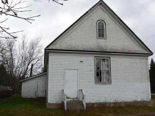 East gable end, Sluice Point School and Community Centre, Sluice Point, NS, 2009.; Heritage Division, NS Dept. of Tourism, Culture and Heritage, 2009