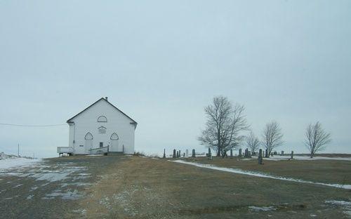 General view including cemetery, Renwick United Church, Linden, NS, 2009.; Heritage Division, NS Dept of Tourism, Culture and Heritage, 2009