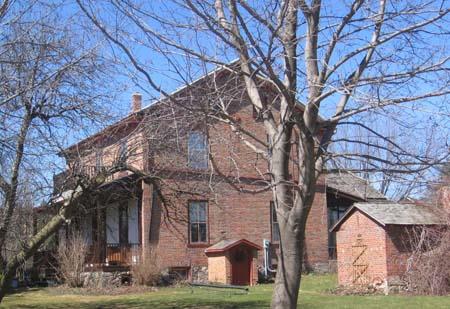View of the southeast corner of 70 Arthur Road and the smoke house, 2007.; Lindsay Benjamin, 2007.
