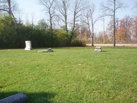 Of note are the mature trees along the edge of the cemetery.; Martha Fallis, 2008.