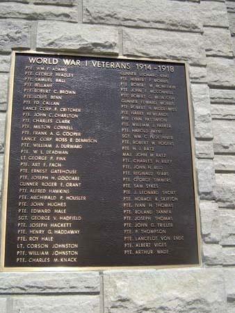 World War I Veterans Plaque.; Kayla Jonas, 2007.