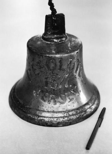 Picture of the bell saved from the Resolute when the ship sank in Friar’s Cove, Harbour Breton, NL.; Doug Wells 2010