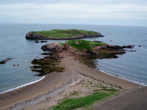 View of the point separating the first and second coves of Deadman’s Cove, Harbour Breton, NL. Photo taken 2009. ; Doug Wells 2010