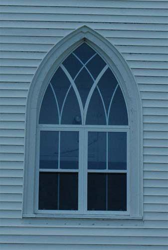 Central window detail, Holy Rosary Church, Ballantyne's Cove, Nova Scotia, 2009.; Heritage Division, N.S. Dept. of Tourism, Culture and Heritage, 2009.