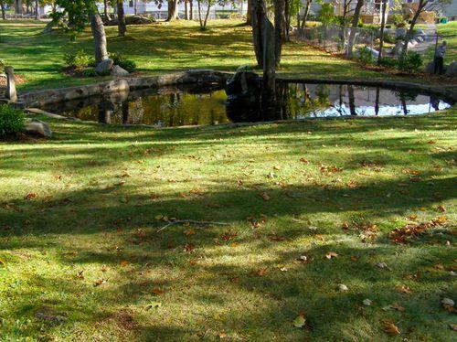 The pond and fountain near the back of the Old Common Burial Ground, Liverpool, Queens County, Nova Scotia.; Heritage Division, NS Dept. of Tourism, Culture & Heritage, 2009